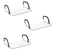 VOGREX 3 x Small Over Radiator Airer Folding Clothes Washing Drying in White VOGREX White