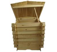 VOGREX 300L Large Wooden Slatted Outdoor Compost Bin Garden Waste Recycler in Beige VOGREX Beige