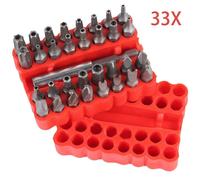VOGREX 33PC SCREWDRIVER BIT SET TAMPERPROOF HEX KEY SPANNER TORX TRI-WING in Red VOGREX Red