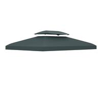 VOGREX 3x4m Gazebo Replacement Roof Canopy 2 Tier Top UV Cover Grey VOGREX Grey