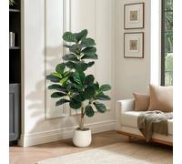 VOGREX 4ft Fiddle Leaf Fig Tree Artificial Realistic Faux Ficus Lyrata Tree VOGREX Multicolor
