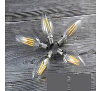VOGREX 5 Pack Dimmable LED Candle Bulbs 4W 40W Filament Lights in Clear VOGREX Clear