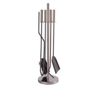 VOGREX 5 Pack Stainless Steel Fireside Companion Set in Silver VOGREX Silver