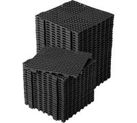 VOGREX 50Pcs 30x30cm Interlocking Floor Mat Tiles Waterproof PVC Black | Size: 30x30 cm VOGREX Black 30x30 cm