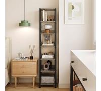 VOGREX 6 Tier Industrial Bookshelf for Small Spaces, Metal Frame in Black | Size: 100 cm VOGREX Black 100 cm