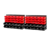 VOGREX 64 PCS WALL MOUNTED TOOL STORAGE ORGANISER RACK GARAGE WORKSHOP SHED in Red VOGREX Red