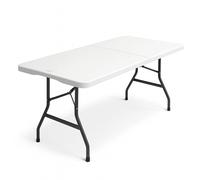 VOGREX 6ft Folding Trestle Table White Party Picnic BBQ Table 1.8m VOGREX White