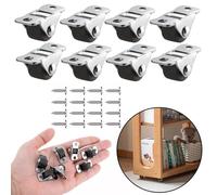 VOGREX 8pcs Mini Caster Wheels Little Rubber Rolling Wheels in Black VOGREX Black