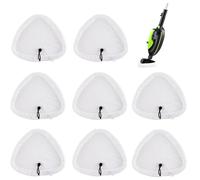 VOGREX 8pcs Replacement Cleaner For Steam Mop Pads Washable Microfibre Cloth in White VOGREX White