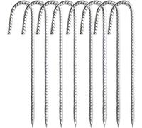 VOGREX 8Pcs Tent Pegs Heavy Duty Steel Marquee Ground Stakes in Silver VOGREX Silver