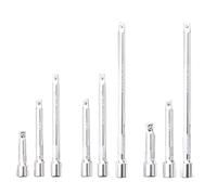 VOGREX 9Pcs 3 Size Extension Bar Set 1/4" 3/8" 1/2" Drive Extra Long Socket Ratchet CRV in Silver VOGREX Silver