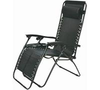 VOGREX Adjustable Folding Zero Gravity Chair Outdoor Garden Recliner in Black VOGREX Black