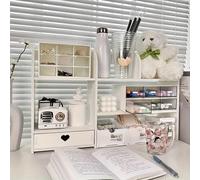 VOGREX B Desktop Pen Holder Stationery Rack Classification Storage in White VOGREX White