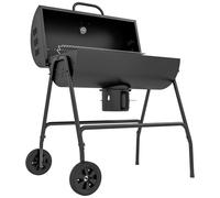 VOGREX Barrel Charcoal Barbecue BBQ Grill Trolley Ash Catcher Thermometer in Black VOGREX Black