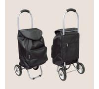 VOGREX Black Aluminium Frame Shopping Trolley Waterproof Grocery Cart VOGREX Black