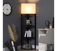 VOGREX Black Corner Floor Lamp with Shelves VOGREX Black