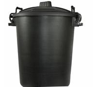 VOGREX Black sturdy 80L plastic garden trash can with a lid VOGREX Black