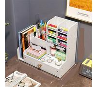 VOGREX C Desktop Pen Holder Stationery Rack Classification Storage in White VOGREX White