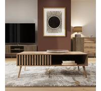VOGREX Coffee Table Storage Display Shelf Living Room in Brown VOGREX Brown