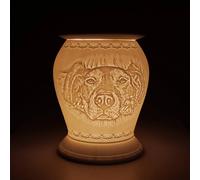 VOGREX Dog Porcelain Electric Wax Melt Burner in White VOGREX White