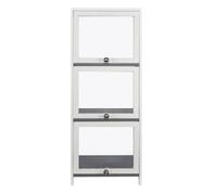VOGREX Dustproof Bamboo Display Case, Blind Box Storage Rack Cabinet Shelf in White VOGREX White