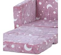 VOGREX Folding Kids Sofa Bed Toddler Armchair Glow In Dark Star Moon in Pink VOGREX Pink
