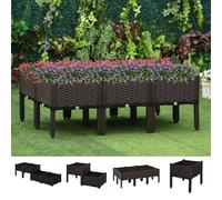 VOGREX Garden Raised Flower Elevated Bed Vegetable Herb Plant Stand 6 PCs in Brown VOGREX Brown