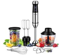 VOGREX Hand Blender 1200W Stick Blender 6 in 1 Chopper in Black VOGREX Black