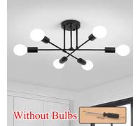 VOGREX LED Ceiling Light Chandelier vintage pendant lights fitting Bedroom Lamp Sputnik in Black | Size: 25 cm diameter x 19 cm high VOGREX Black 25 cm diameter x 19 cm high