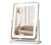Vogrex Lighted Rotate Tabletop Vanity Mirror In White White