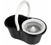 VOGREX Mop Bucket Set Floor Magic Microfiber Rotating Dry Heads with in Black VOGREX Black