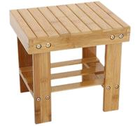 VOGREX Multi-Purpose Bamboo Stool, Small Step Seat for Home Kitchen in Brown VOGREX Brown