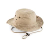 VOGREX Pebble UPF50 Wide Brim Outback Cowboy Sun Hat With Chin Strap in Ecru VOGREX Ecru One Size