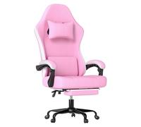 VOGREX Pink Adjustable Swivel Fabric Recliner Office Gaming Chair VOGREX Pink