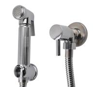 VOGREX Pro Chrome Bidet Hand Shower Kit Brass Toilet Spray Shataff in Silver VOGREX Silver