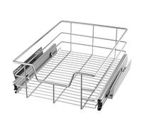 VOGREX Pull-Out Telescopic Kitchen Basket Drawer Space-Saving Storage in Silver VOGREX Silver