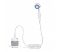 VOGREX PVC Pipe Portable USB Rechargeable Electric Shower Pump in White VOGREX White