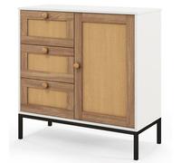 VOGREX Rattan Buffet Sideboard 1 Door 3 Drawers Bar Cabinet VOGREX Multicolor