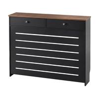 VOGREX Slat Radiator Cover Cabinet with Drawers & Storage Shelf in Black VOGREX Black