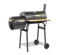 VOGREX SMOKER BBQ CHARCOAL DRUM BARREL BARBECUE GRILL OFFSET GARDEN OUTDOOR in Black VOGREX Black