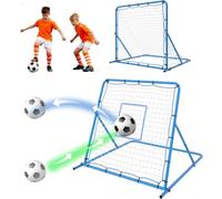 VOGREX Soccer Baseball Rebounder Net, 2-in-1 Soccer Goal & Bounce Back in Blue VOGREX Blue