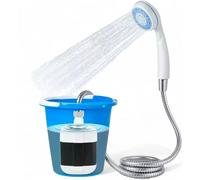 VOGREX Stainless Pipe Portable USB Rechargeable Electric Shower Pump in Silver VOGREX Silver