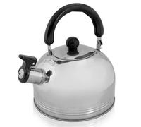 VOGREX Stainless Steel 2L Whistling Kettle Polished 2 Litres Camping Quality in Silver VOGREX Silver 2L