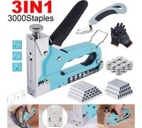 VOGREX Staple Gun Heavy Duty Tacker Stapler Upholstery Nail Gun 3000x Staples Hand Tool in Blue | Size: 1000mm x 400mm VOGREX Blue 1000mm x 400mm