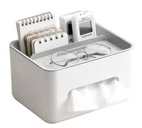 VOGREX Style 2 Plastic Tissue Box Dispenser Paper Storage Holder in White VOGREX White