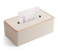 VOGREX Style 4 Wooden Tissue Box Dispenser Paper Storage Holder in Beige VOGREX Beige