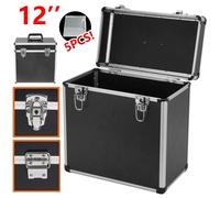 VOGREX Vinyl LP Storage Box Vinyl Record Storage Case Duty Lockable Box in Black VOGREX Black