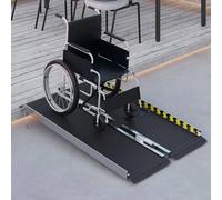VOGREX Wheelchair Ramp Folding Aluminium Threshold Ramp Surface 122L x 73Wcm in Black VOGREX Black