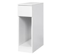 VOGREX White Slim Bedside Cabinet Drawer & Open Shelf VOGREX White