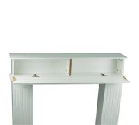 VOGREX White Wooden Fireplace Surround Mantel Unit With Cabinet & Shelves VOGREX White